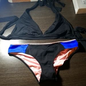 Bikini black with Blue sides scrunch butt